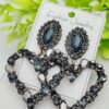 Elegant Black Crystal Heart Shape Earrings