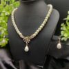 Imported Timeless Pearl Necklace Set with Radiant Pendant & Earrings