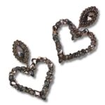 Elegant Black Crystal Heart Shape Earrings